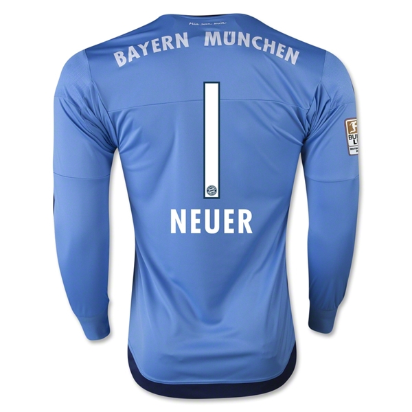 Bayern Munich 2015-16 Home NEUER #1 Goalkeeper Soccer Jersey